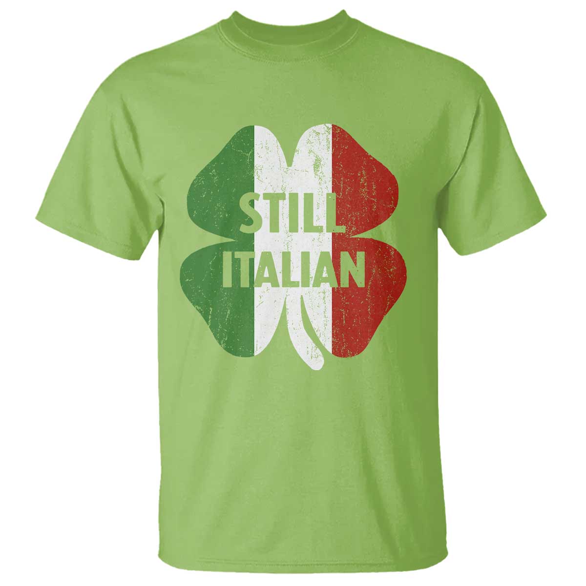 Funny St Patricks Day Italian T Shirt Retro Vintage Shamrock Italy Flag
