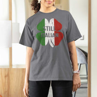 Funny St Patricks Day Italian T Shirt For Women Retro Vintage Shamrock Italy Flag