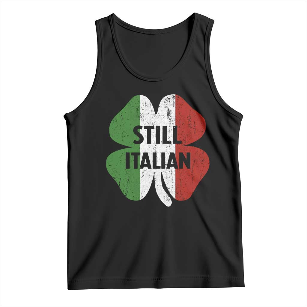 Funny St Patricks Day Italian Tank Top Retro Vintage Shamrock Italy Flag