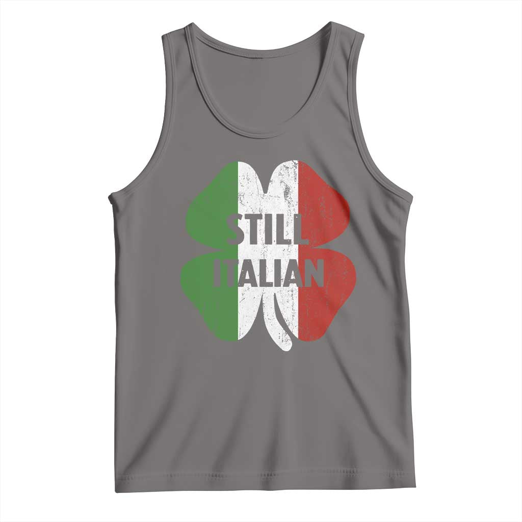 Funny St Patricks Day Italian Tank Top Retro Vintage Shamrock Italy Flag