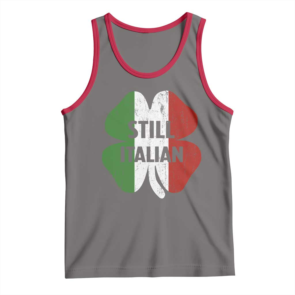 Funny St Patricks Day Italian Tank Top Retro Vintage Shamrock Italy Flag