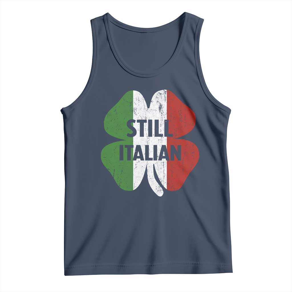 Funny St Patricks Day Italian Tank Top Retro Vintage Shamrock Italy Flag