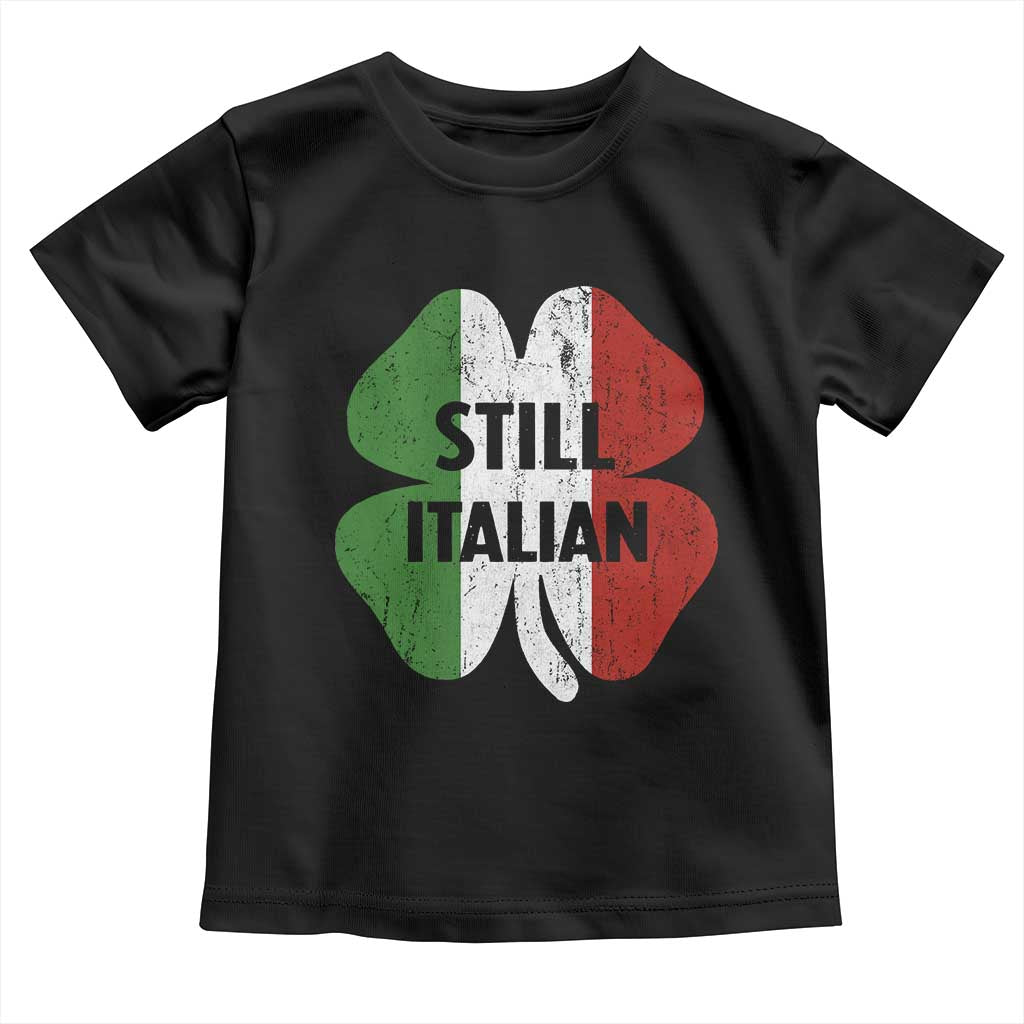 Funny St Patricks Day Italian Toddler T Shirt Retro Vintage Shamrock Italy Flag