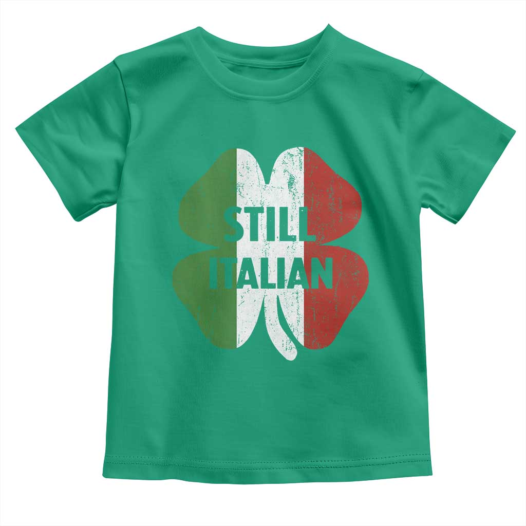 Funny St Patricks Day Italian Toddler T Shirt Retro Vintage Shamrock Italy Flag
