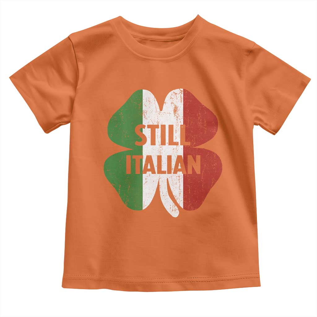 Funny St Patricks Day Italian Toddler T Shirt Retro Vintage Shamrock Italy Flag