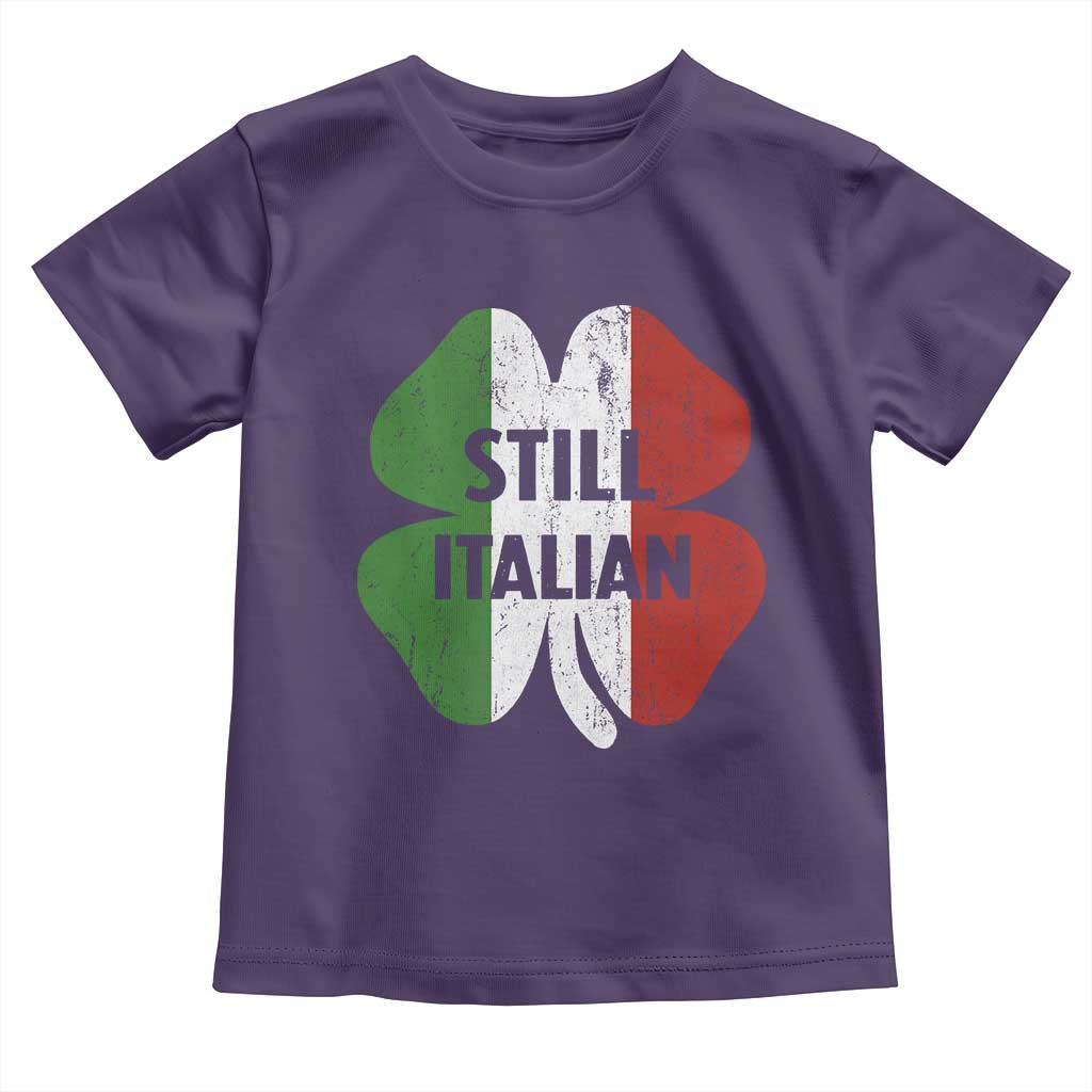Funny St Patricks Day Italian Toddler T Shirt Retro Vintage Shamrock Italy Flag
