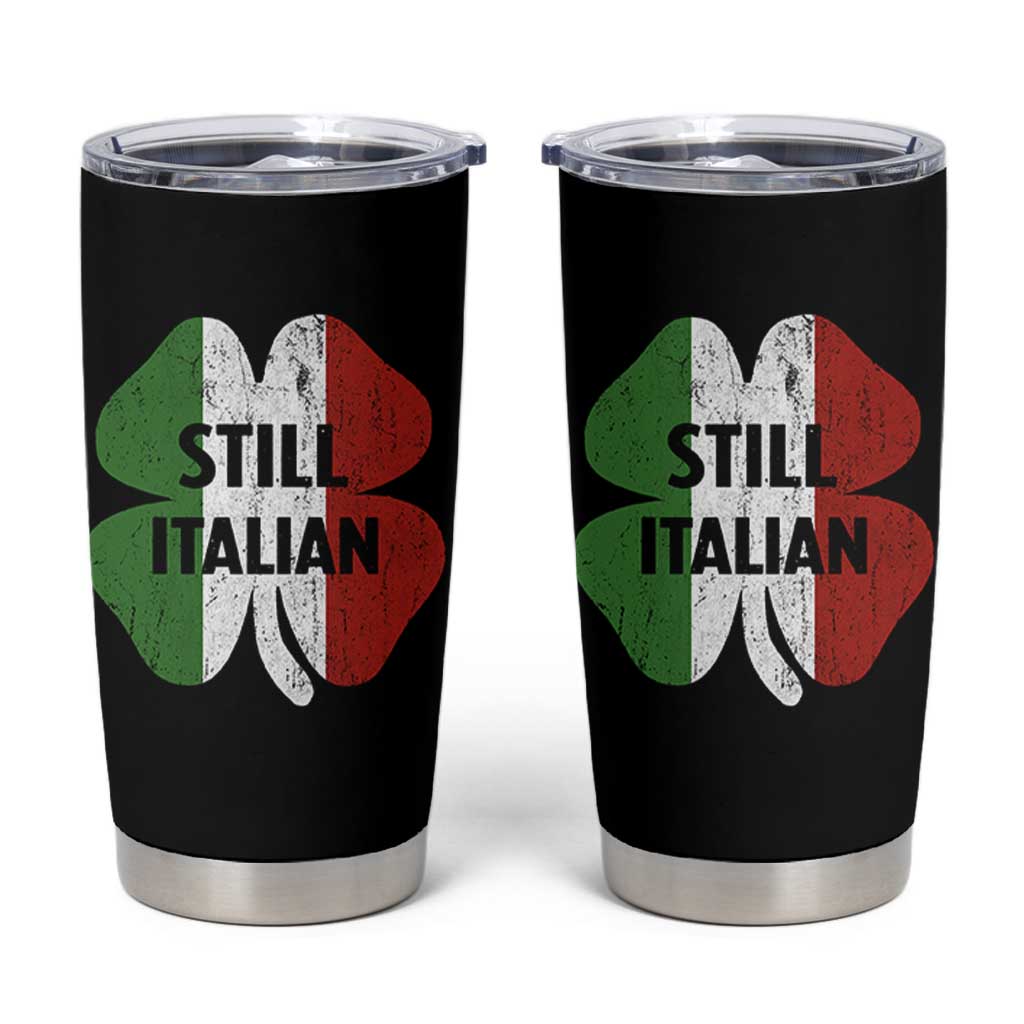 Funny St Patricks Day Italian Tumbler Cup Retro Vintage Shamrock Italy Flag
