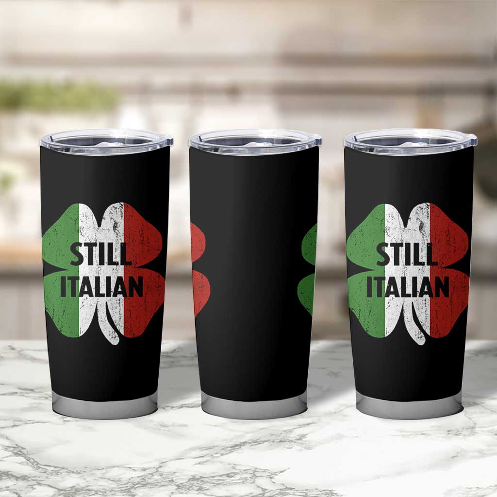 Funny St Patricks Day Italian Tumbler Cup Retro Vintage Shamrock Italy Flag