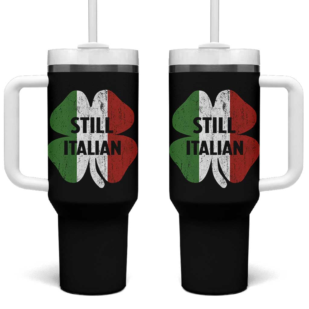 Funny St Patricks Day Italian Tumbler With Handle Retro Vintage Shamrock Italy Flag