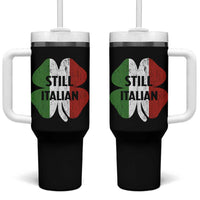 Funny St Patricks Day Italian Tumbler With Handle Retro Vintage Shamrock Italy Flag
