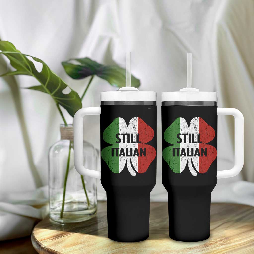 Funny St Patricks Day Italian Tumbler With Handle Retro Vintage Shamrock Italy Flag