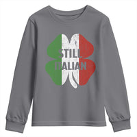 Funny St Patricks Day Italian Youth Sweatshirt Retro Vintage Shamrock Italy Flag