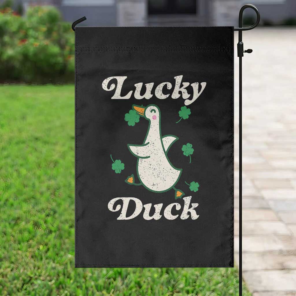 Lucky Duck Garden Flag St Patricks Day Shamrock Irish
