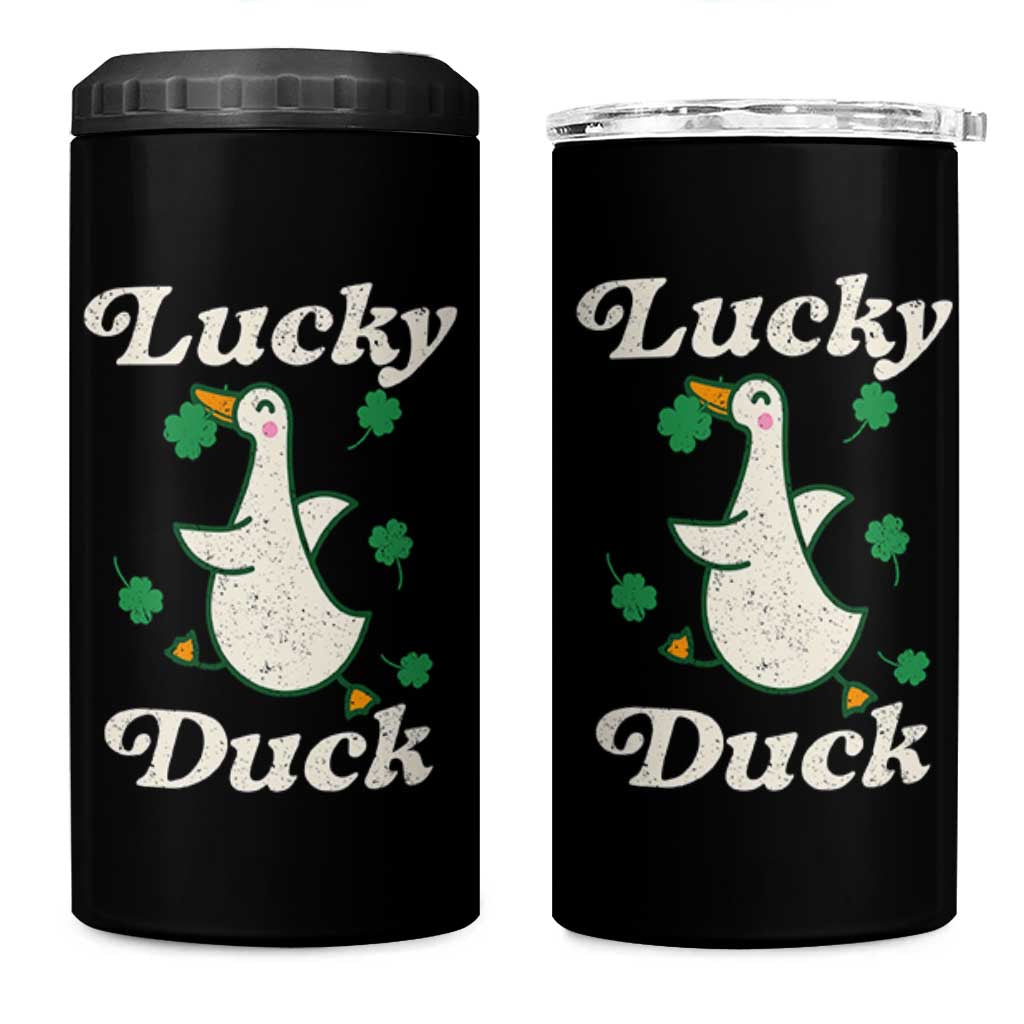Lucky Duck 4 in 1 Can Cooler Tumbler St Patricks Day Shamrock Irish