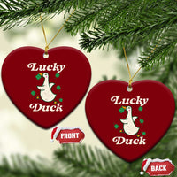 Lucky Duck Ceramic Ornament St Patricks Day Shamrock Irish