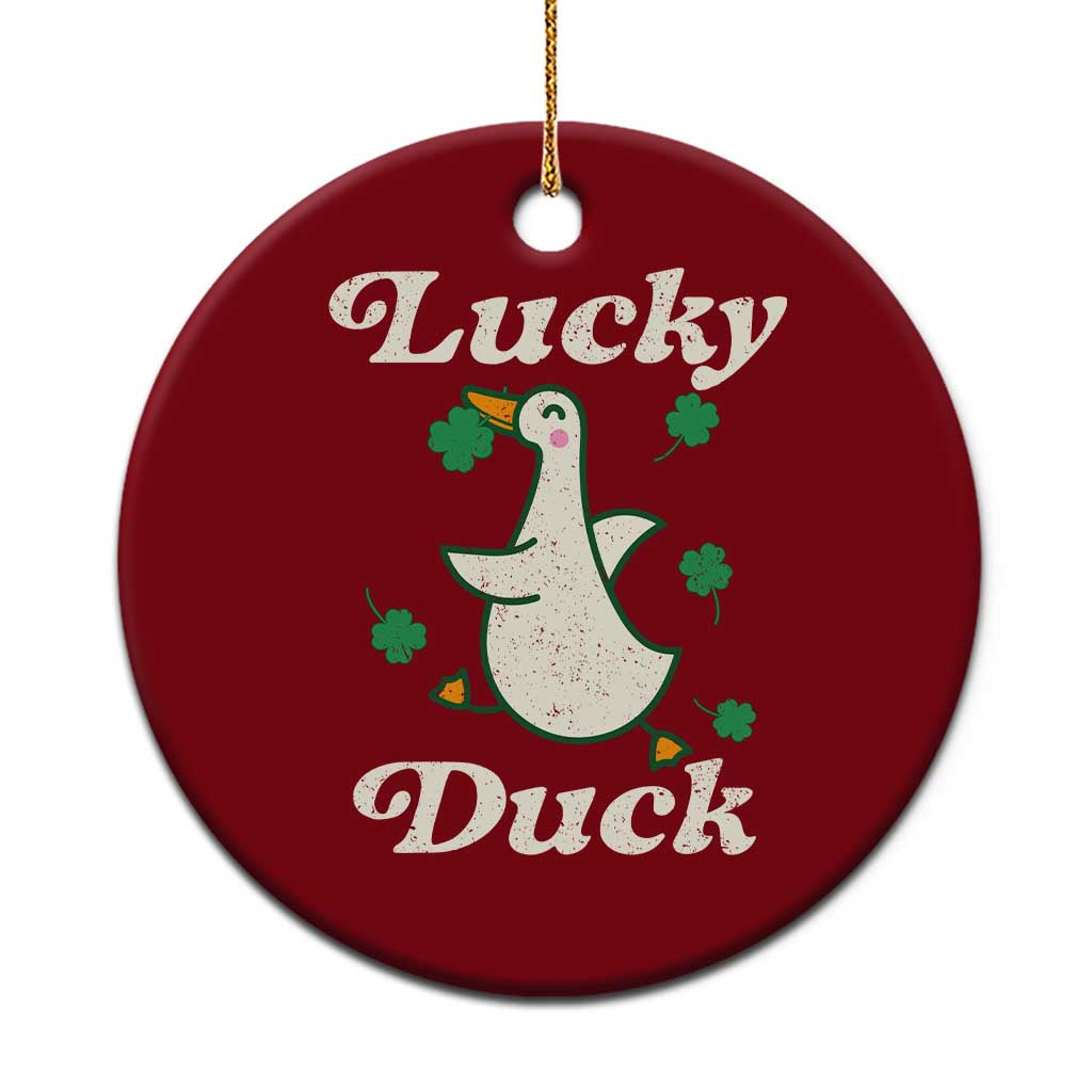 Lucky Duck Ceramic Ornament St Patricks Day Shamrock Irish