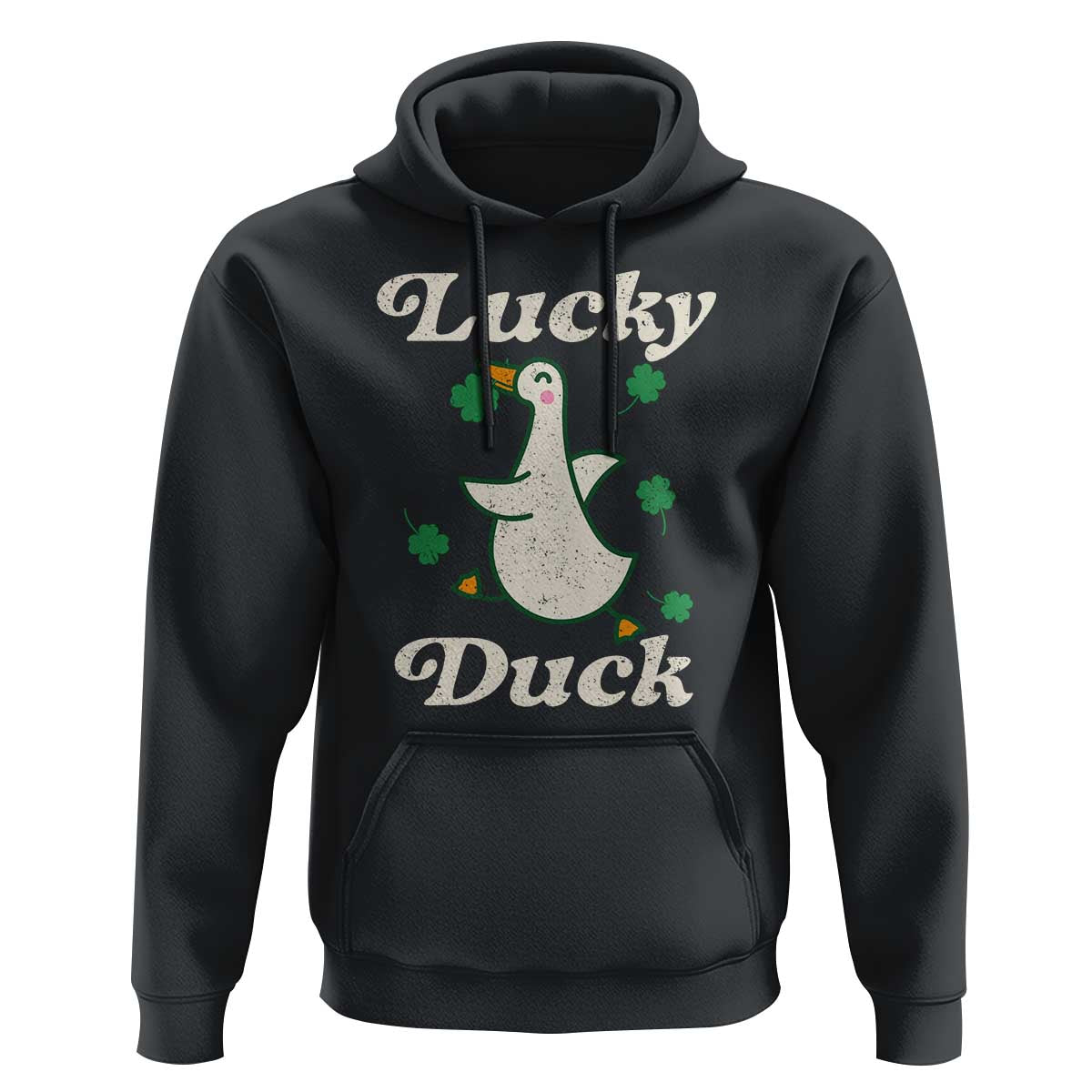 Lucky Duck Hoodie St Patricks Day Shamrock Irish