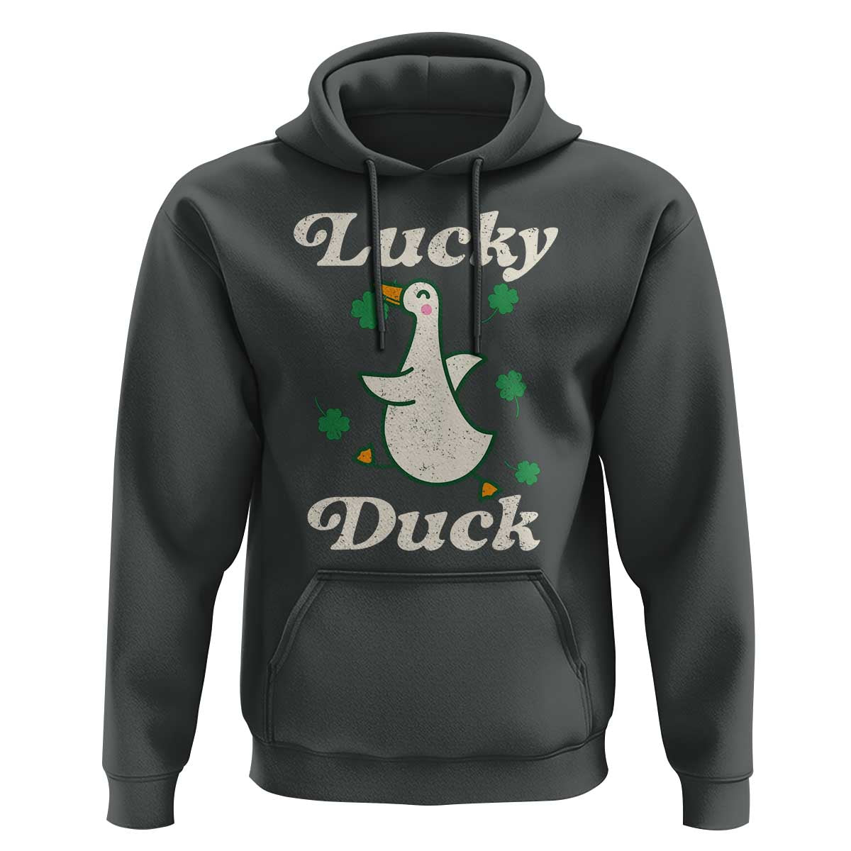 Lucky Duck Hoodie St Patricks Day Shamrock Irish