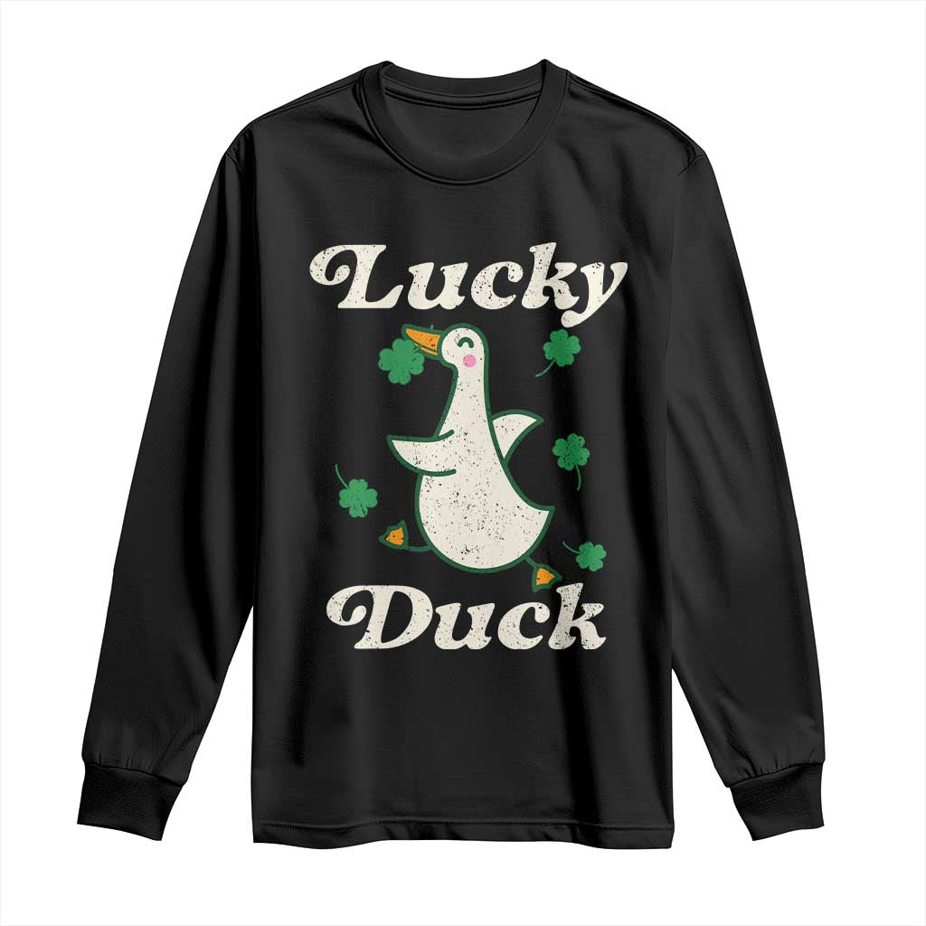 Lucky Duck Long Sleeve Shirt St Patricks Day Shamrock Irish
