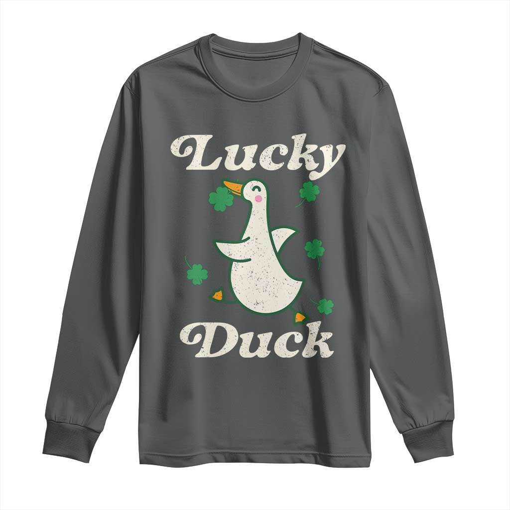 Lucky Duck Long Sleeve Shirt St Patricks Day Shamrock Irish