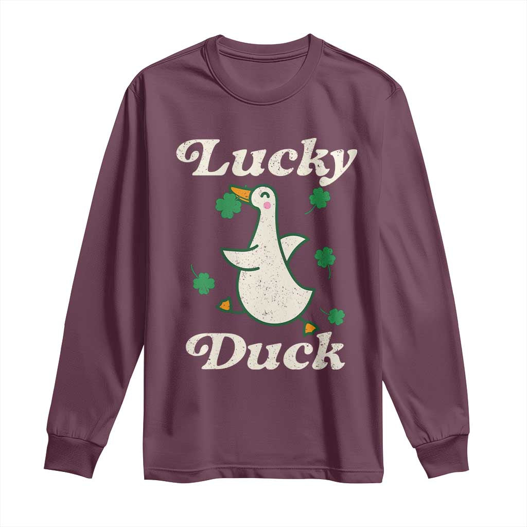 Lucky Duck Long Sleeve Shirt St Patricks Day Shamrock Irish