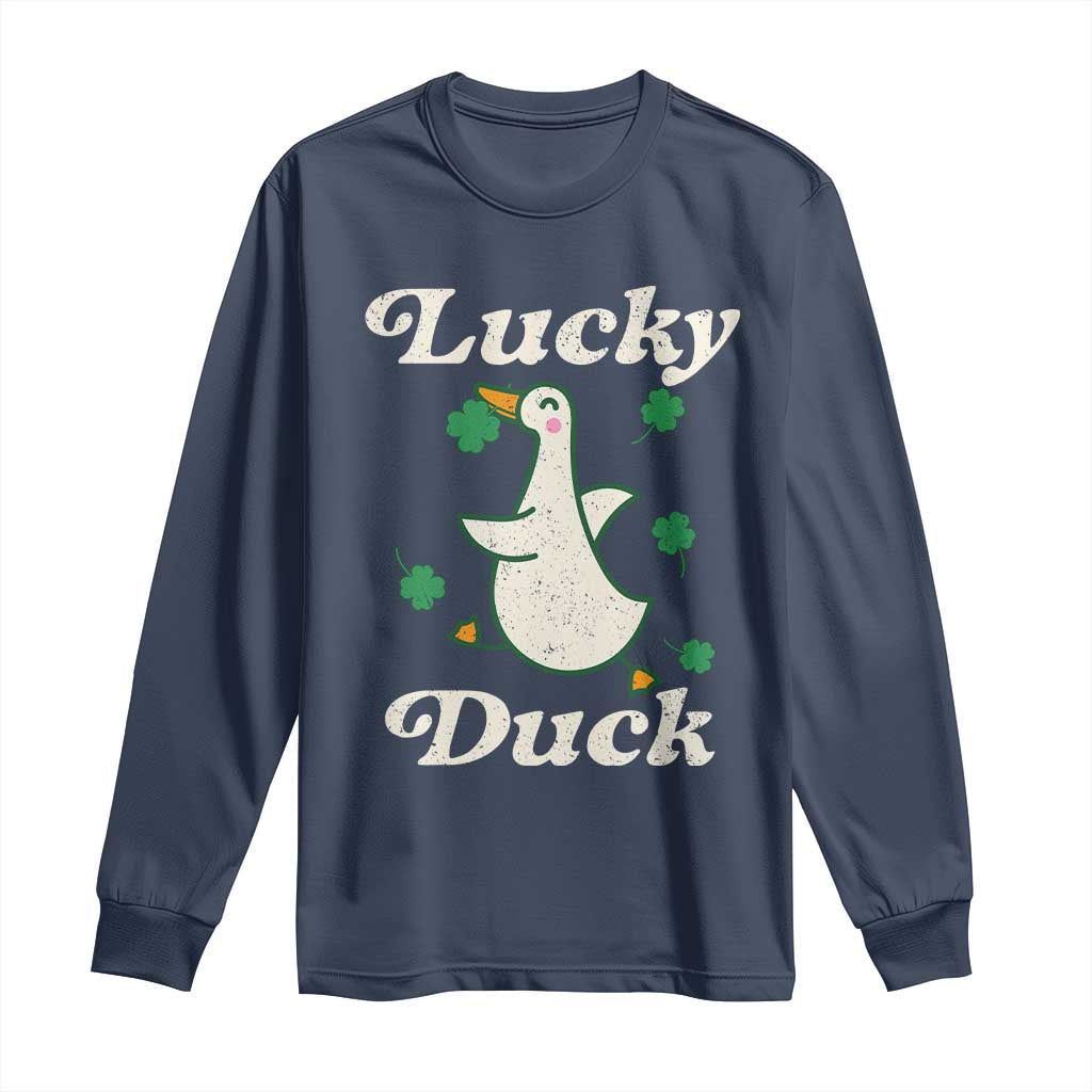 Lucky Duck Long Sleeve Shirt St Patricks Day Shamrock Irish