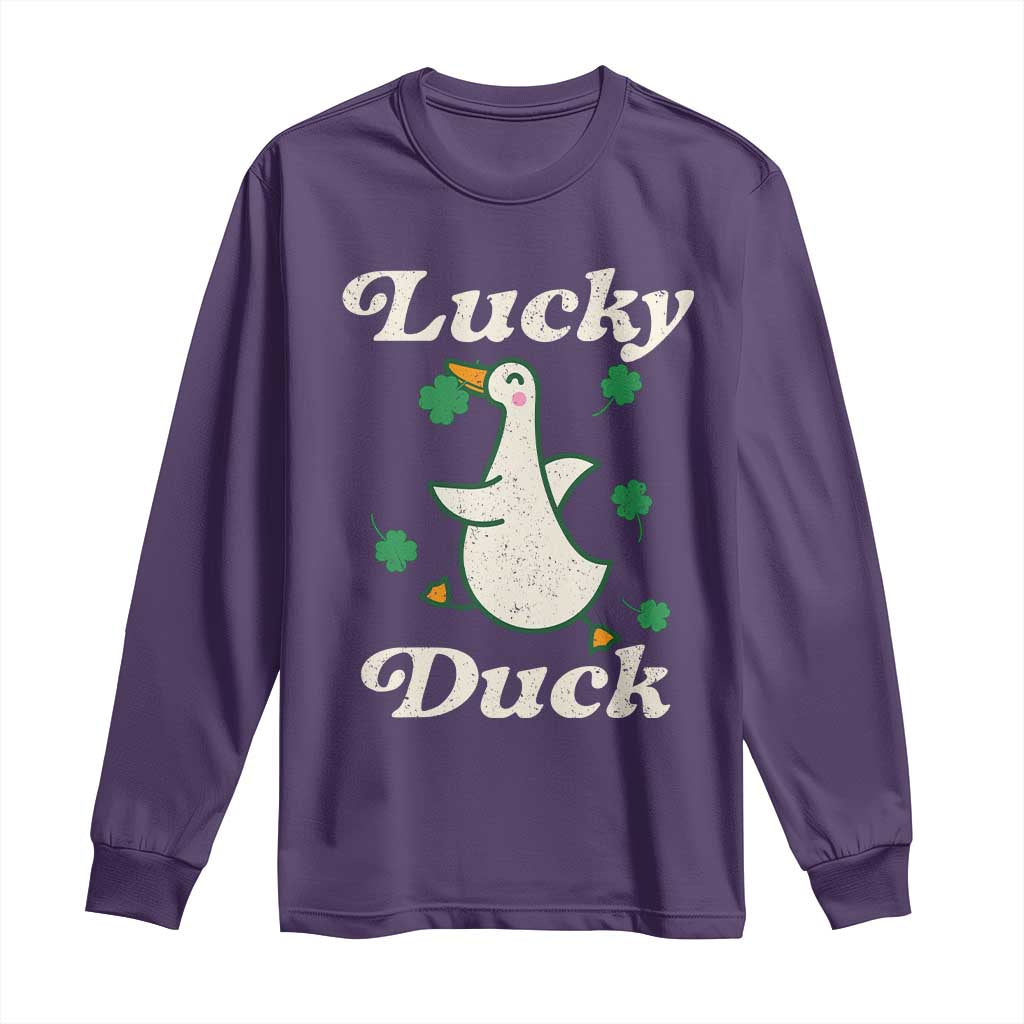 Lucky Duck Long Sleeve Shirt St Patricks Day Shamrock Irish