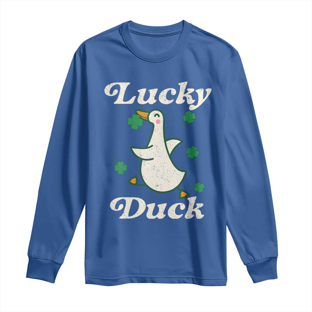 Lucky Duck Long Sleeve Shirt St Patricks Day Shamrock Irish