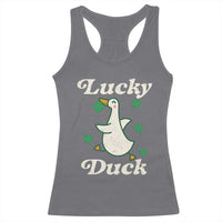 Lucky Duck Racerback Tank Top St Patricks Day Shamrock Irish