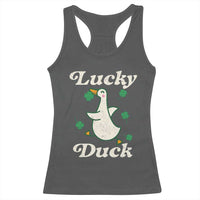 Lucky Duck Racerback Tank Top St Patricks Day Shamrock Irish