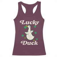 Lucky Duck Racerback Tank Top St Patricks Day Shamrock Irish