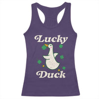 Lucky Duck Racerback Tank Top St Patricks Day Shamrock Irish