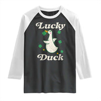 Lucky Duck Raglan Shirt St Patricks Day Shamrock Irish