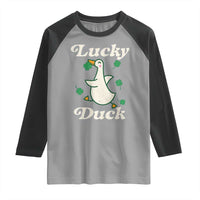Lucky Duck Raglan Shirt St Patricks Day Shamrock Irish
