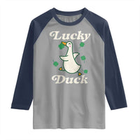 Lucky Duck Raglan Shirt St Patricks Day Shamrock Irish