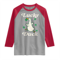 Lucky Duck Raglan Shirt St Patricks Day Shamrock Irish