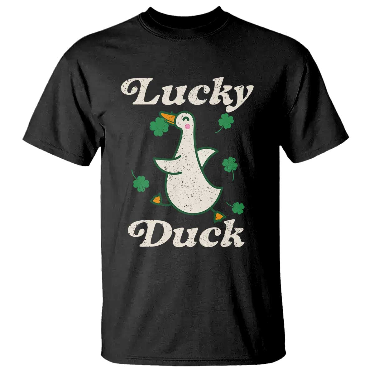 Lucky Duck T Shirt St Patricks Day Shamrock Irish