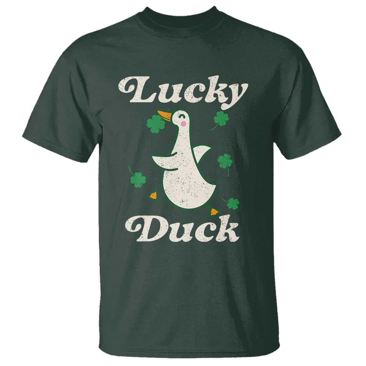 Lucky Duck T Shirt St Patricks Day Shamrock Irish