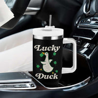 Lucky Duck Tumbler With Handle St Patricks Day Shamrock Irish