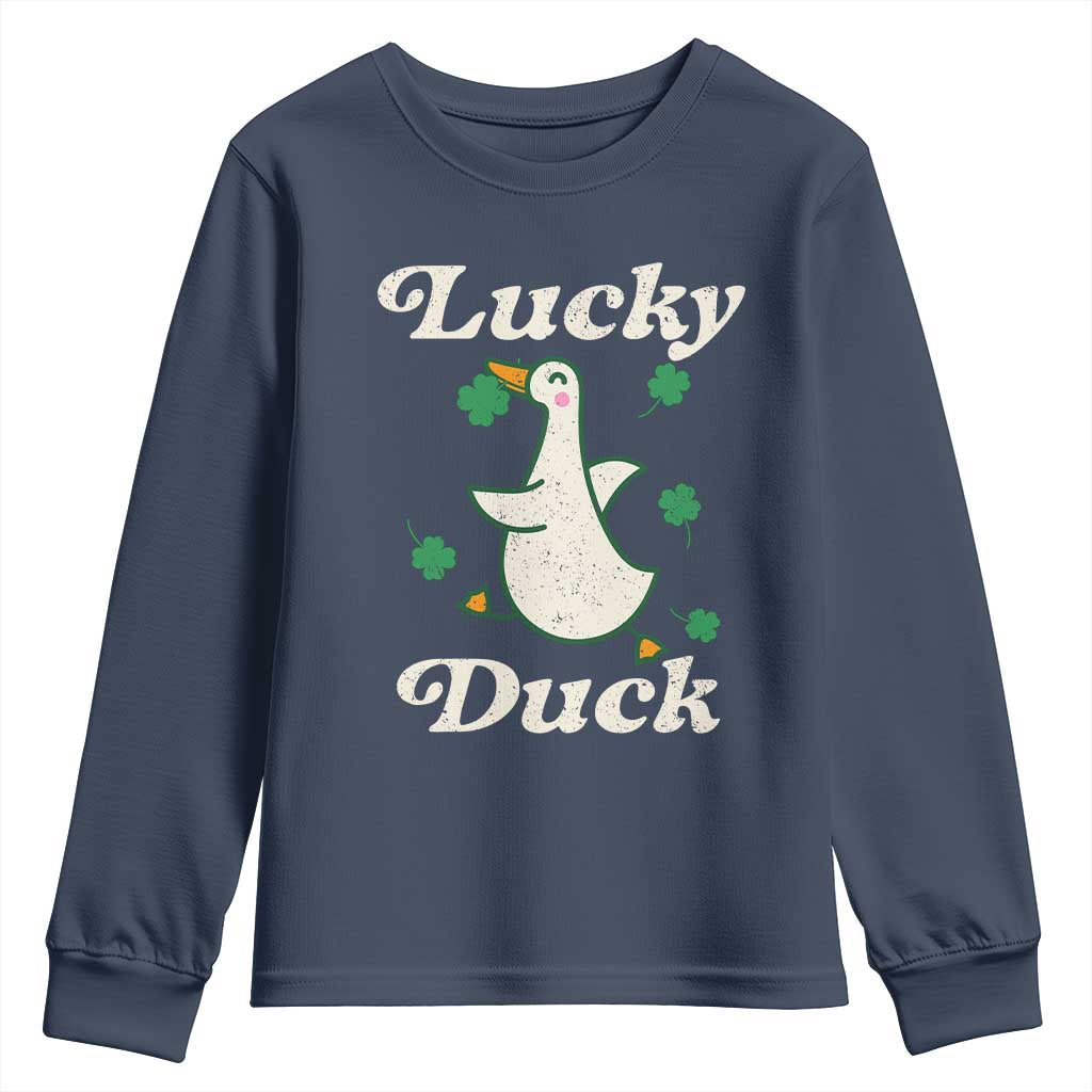 Lucky Duck Youth Sweatshirt St Patricks Day Shamrock Irish