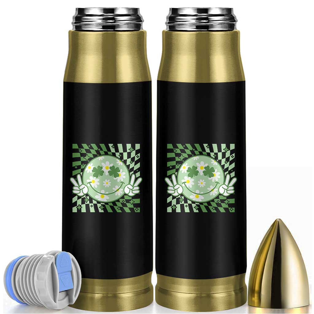 Retro Groovy Shamrock Smile Face St Patricks Day Bullet Tumbler