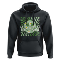 Retro Groovy Shamrock Smile Face St Patricks Day Hoodie
