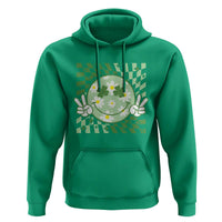 Retro Groovy Shamrock Smile Face St Patricks Day Hoodie