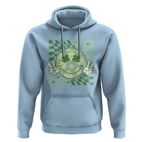 Retro Groovy Shamrock Smile Face St Patricks Day Hoodie
