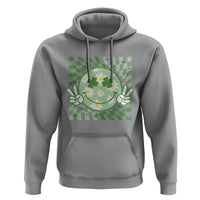 Retro Groovy Shamrock Smile Face St Patricks Day Hoodie