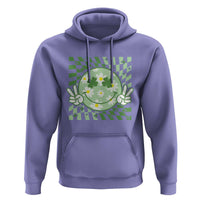 Retro Groovy Shamrock Smile Face St Patricks Day Hoodie