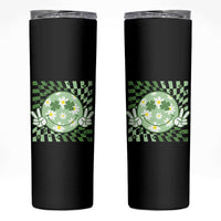 Retro Groovy Shamrock Smile Face St Patricks Day Skinny Tumbler