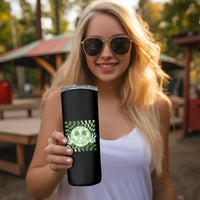 Retro Groovy Shamrock Smile Face St Patricks Day Skinny Tumbler