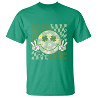 Retro Groovy Shamrock Smile Face St Patricks Day T Shirt