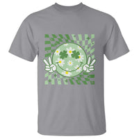Retro Groovy Shamrock Smile Face St Patricks Day T Shirt